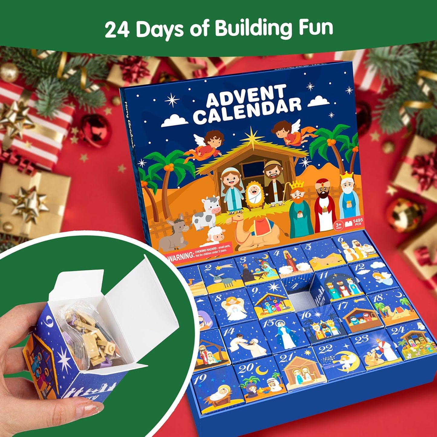 英美直送 Nativity Building Blocks Kits 聖誕倒數日曆 兒童款 聖誕快樂特輯 聖誕倒數日曆A 不參與$900免運 滿$900可加$25免運 Christmas Advent Calendars 2025