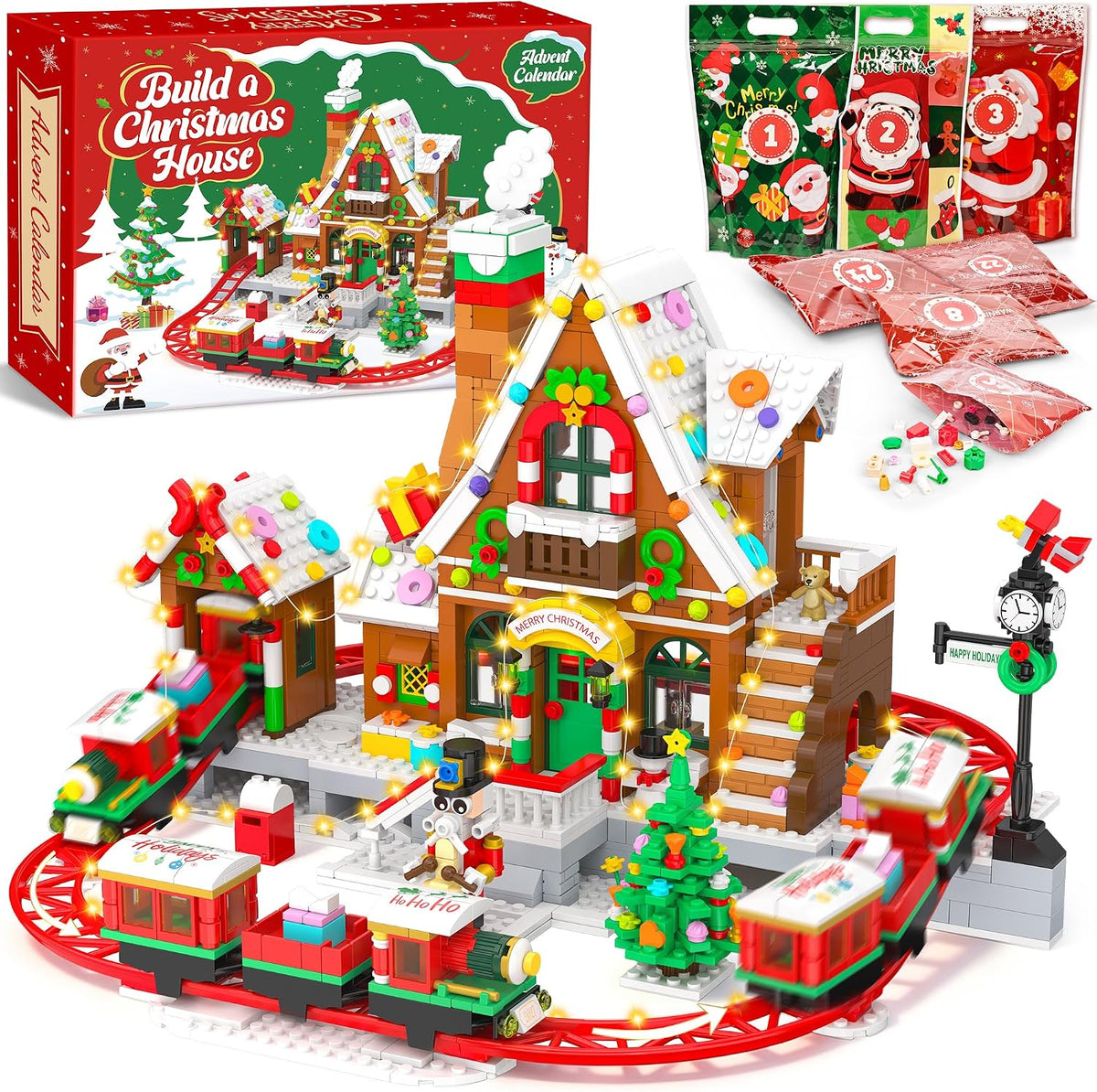 日英美直送 LED Christmas Train House Building Blocks Advent Calendar 聖誕倒數日曆 大人款/兒童款 聖誕快樂特輯 不參與$900免運 滿$900可加$25免運到順豐站/智能櫃 Christmas Advent Calendars 2026