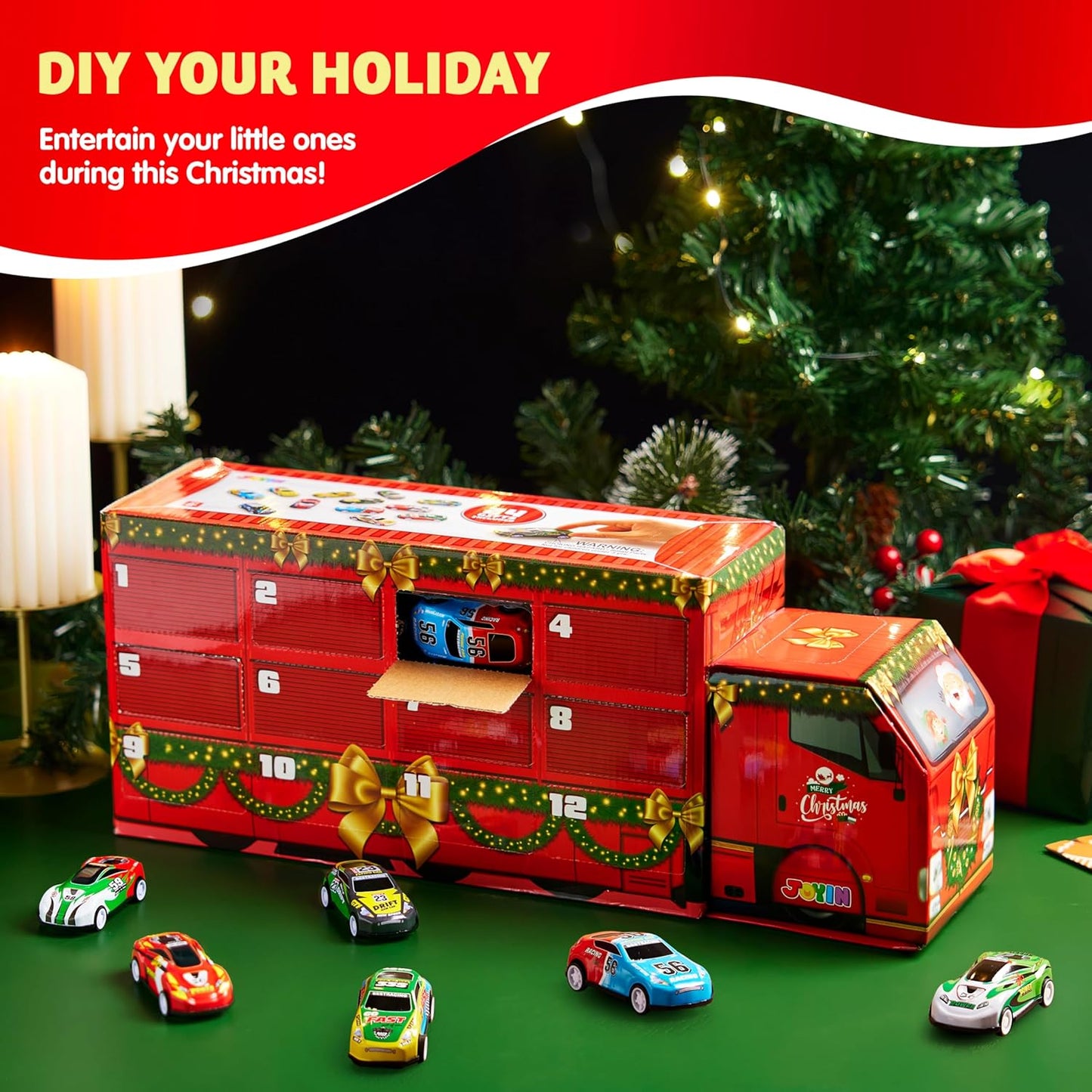 英美直送 Pull Back Vehicles 回力車 聖誕倒數日曆 兒童款 聖誕快樂特輯 聖誕倒數日曆A 不參與$900免運 滿$900可加$25免運 Christmas Advent Calendars 2025