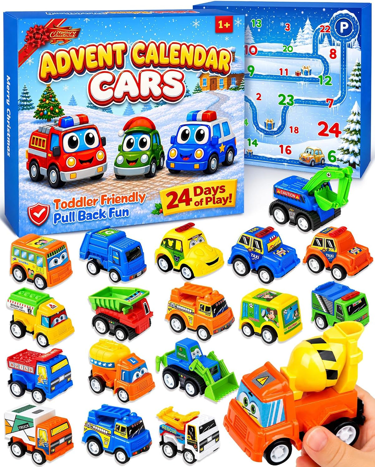 日英美直送 Pull Back Car Toy Advent Calendar 聖誕倒數日曆 兒童款 聖誕快樂特輯 不參與$900免運 滿$900可加$25免運到順豐站/智能櫃 Christmas Advent Calendars 2026