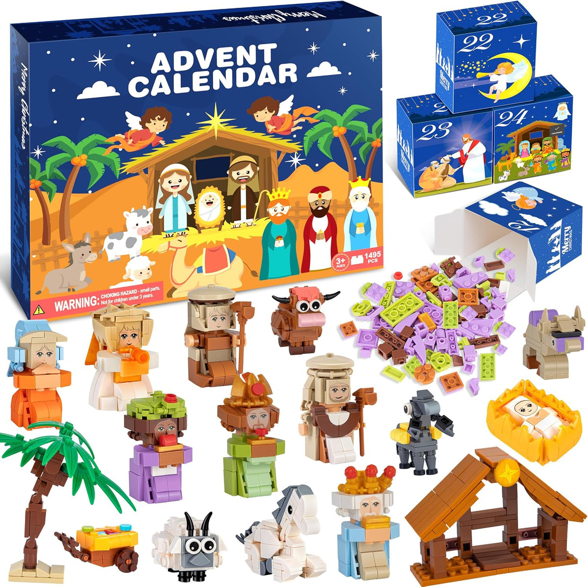 日英美直送 Nativity Building Blocks Kits Advent Calendar 聖誕倒數日曆 兒童款 聖誕快樂特輯 不參與$900免運 滿$900可加$25免運到順豐站/智能櫃 Christmas Advent Calendars 2026