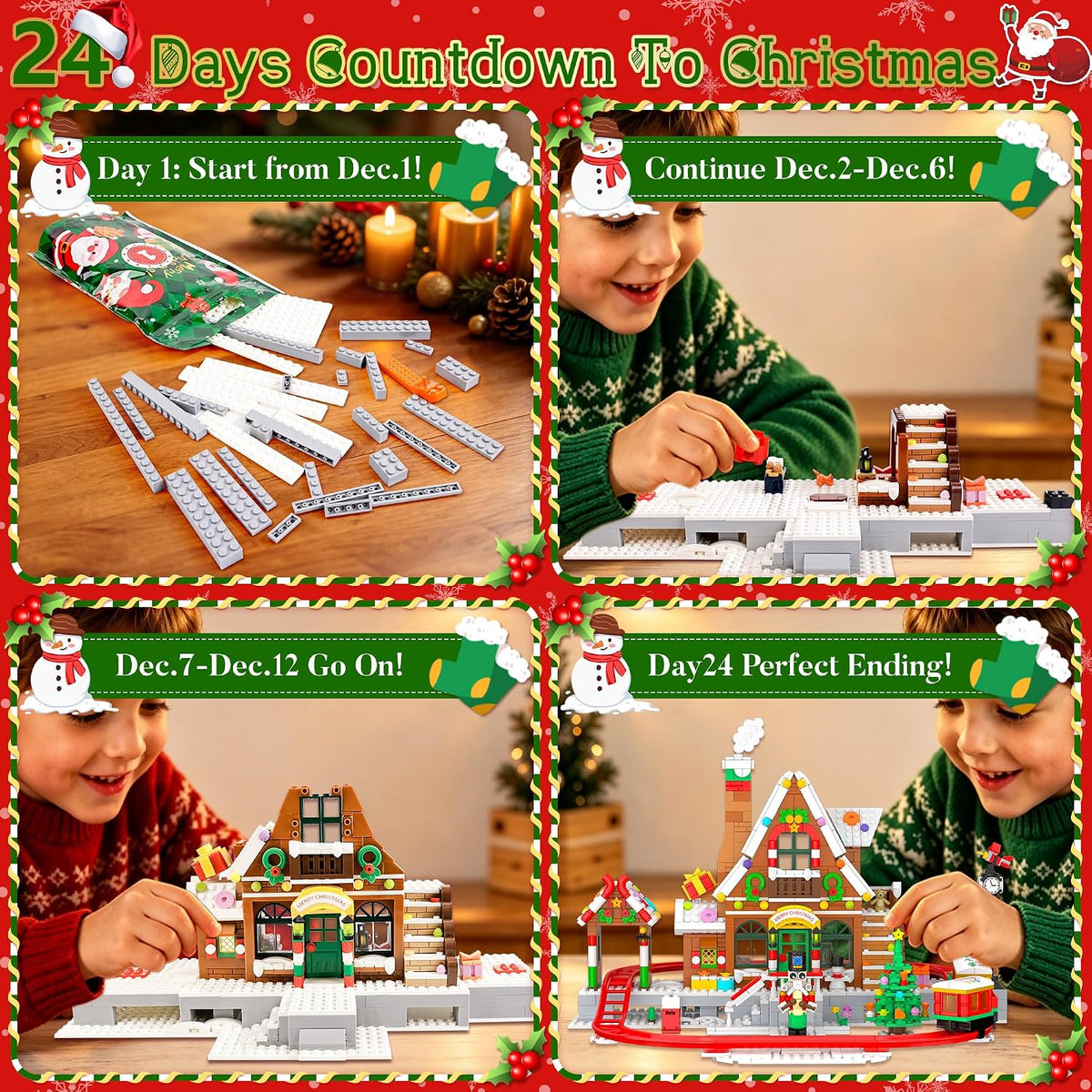 日英美直送 LED Christmas Train House Building Blocks Advent Calendar 聖誕倒數日曆 大人款/兒童款 聖誕快樂特輯 不參與$900免運 滿$900可加$25免運到順豐站/智能櫃 Christmas Advent Calendars 2026