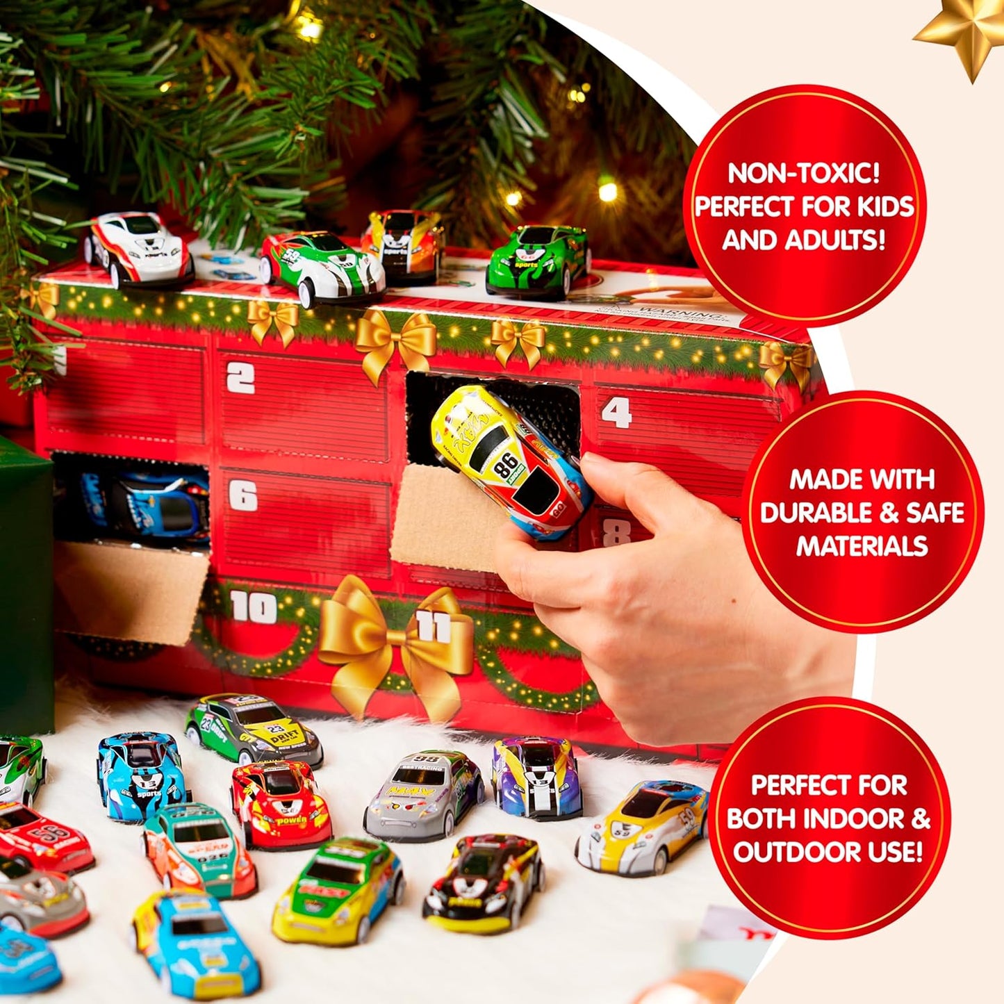 英美直送 Pull Back Vehicles 回力車 聖誕倒數日曆 兒童款 聖誕快樂特輯 聖誕倒數日曆A 不參與$900免運 滿$900可加$25免運 Christmas Advent Calendars 2025