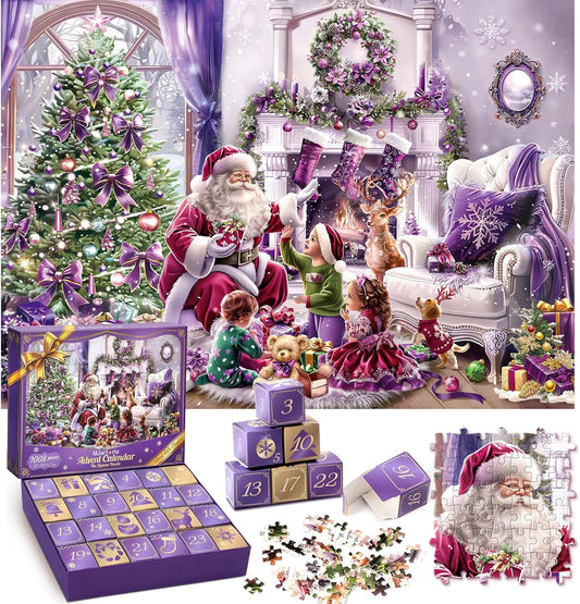 英美直送 Jigsaw Puzzles Purple Xmas 聖誕倒數日曆 大人款/兒童款 聖誕快樂特輯 聖誕倒數日曆A 不參與$900免運 滿$900可加$25免運 Christmas Advent Calendars 2025