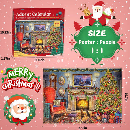 英美直送 Jigsaw Puzzles Festive Fireplace 聖誕倒數日曆 大人款/兒童款 聖誕快樂特輯 聖誕倒數日曆A 不參與$900免運 滿$900可加$25免運 Christmas Advent Calendars 2025