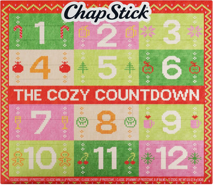 日英美直送 ChapStick Flavored Lip Balm Set 12 Day Advent Calendar 聖誕倒數日曆 大人款 聖誕快樂特輯 不參與$900免運 滿$900可加$25免運到順豐站/智能櫃 Christmas Advent Calendars 2026
