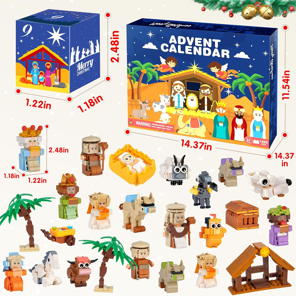日英美直送 Nativity Building Blocks Kits Advent Calendar 聖誕倒數日曆 兒童款 聖誕快樂特輯 不參與$900免運 滿$900可加$25免運到順豐站/智能櫃 Christmas Advent Calendars 2026