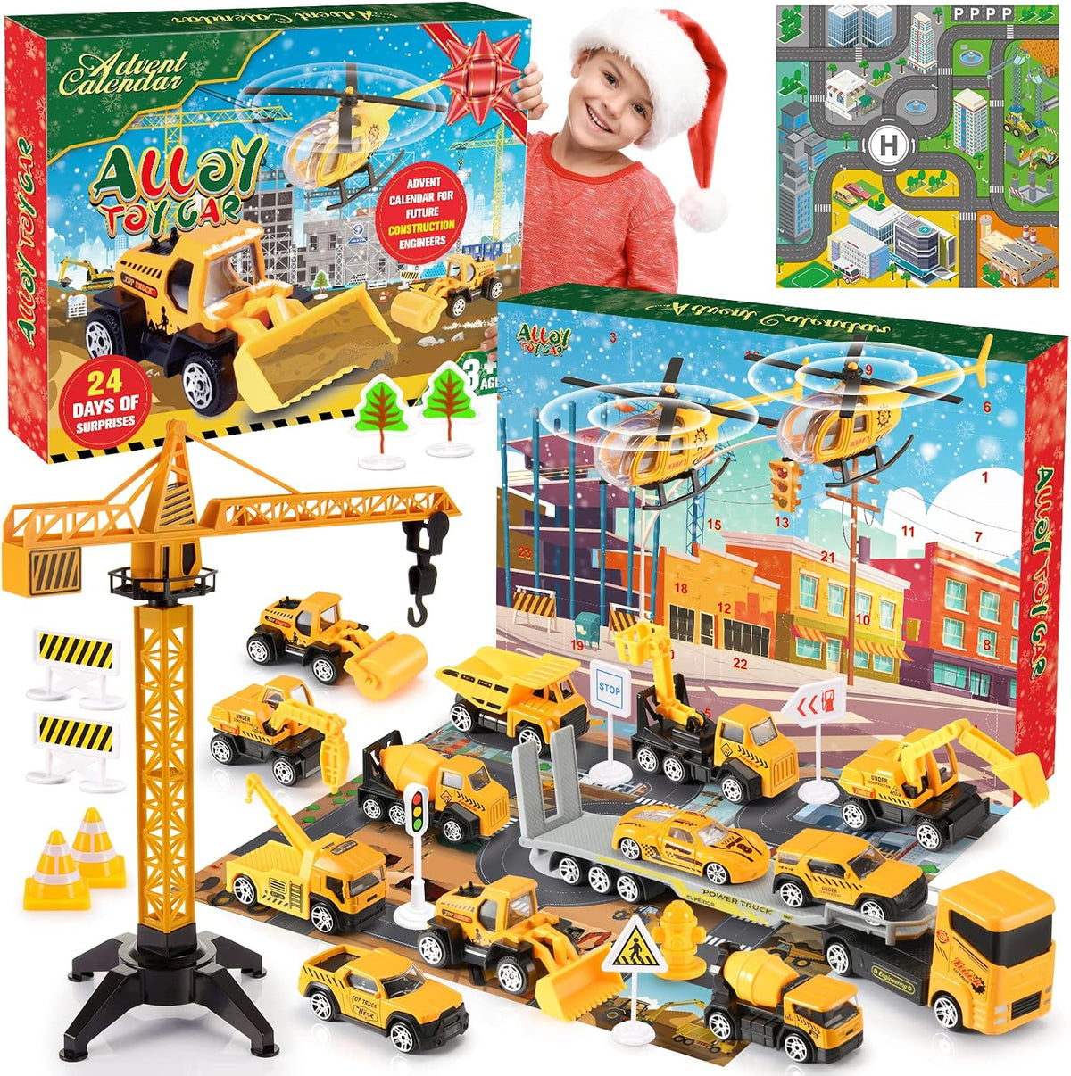 日英美直送 Alloy Construction Engineering Vehicle Toys Advent Calendar 聖誕倒數日曆 兒童款 聖誕快樂特輯 不參與$900免運 滿$900可加$25免運到順豐站/智能櫃 Christmas Advent Calendars 2026