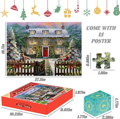 英美直送 Jigsaw Puzzles Christmas House 聖誕倒數日曆 大人款/兒童款 聖誕快樂特輯 聖誕倒數日曆A 不參與$900免運 滿$900可加$25免運 Christmas Advent Calendars 2025