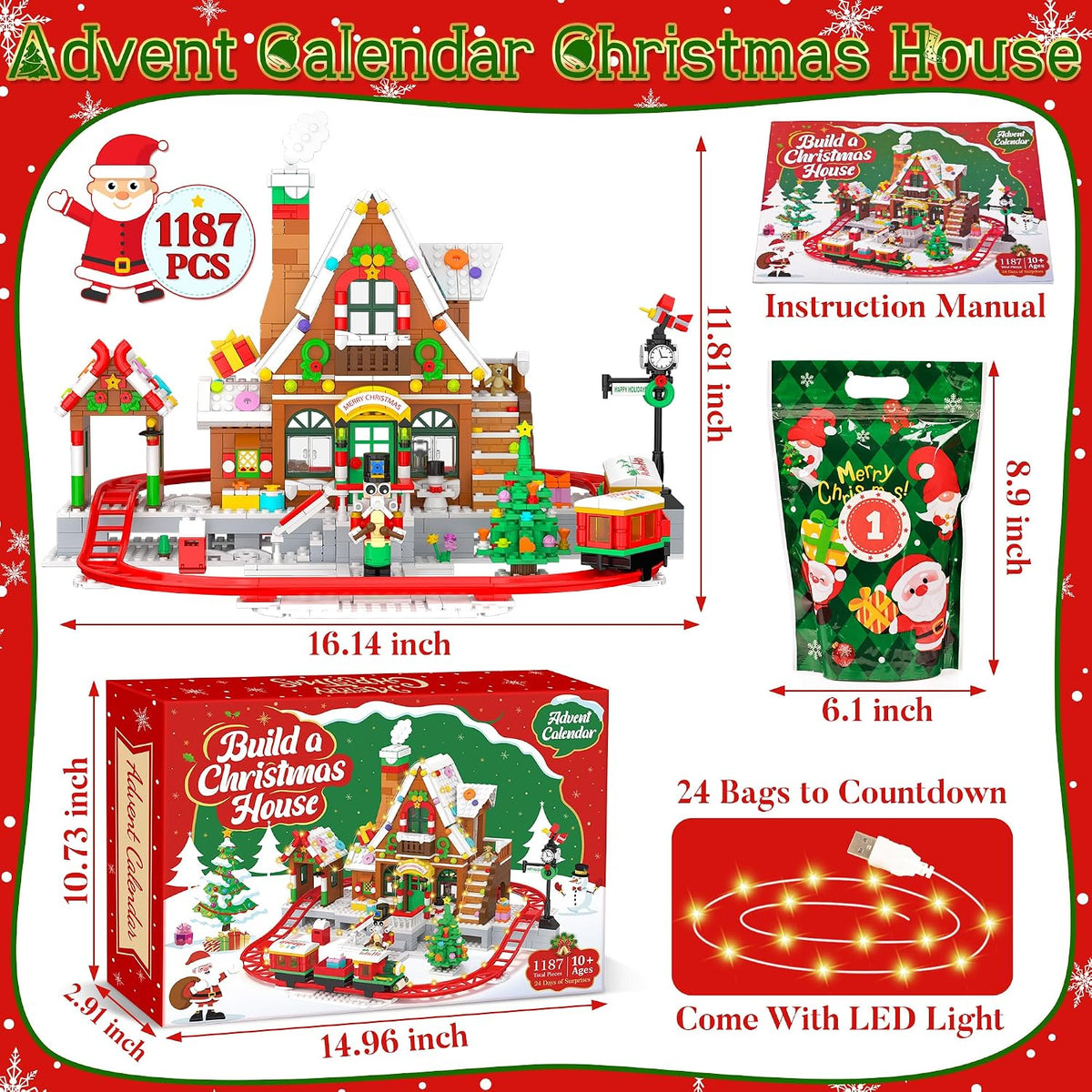 日英美直送 LED Christmas Train House Building Blocks Advent Calendar 聖誕倒數日曆 大人款/兒童款 聖誕快樂特輯 不參與$900免運 滿$900可加$25免運到順豐站/智能櫃 Christmas Advent Calendars 2026