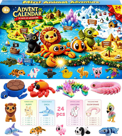 日英美直送 3D-Printed-Animals Toy Gifts Advent Calendar 聖誕倒數日曆 兒童款 聖誕快樂特輯 不參與$900免運 滿$900可加$25免運到順豐站/智能櫃 Christmas Advent Calendars 2026