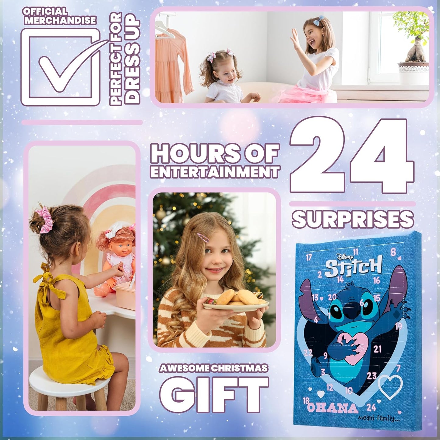 英美直送 Disney Stitch Hair Accessories 聖誕倒數日曆 兒童款 聖誕快樂特輯 聖誕倒數日曆A 不參與$900免運 滿$900可加$25免運 Christmas Advent Calendars 2025