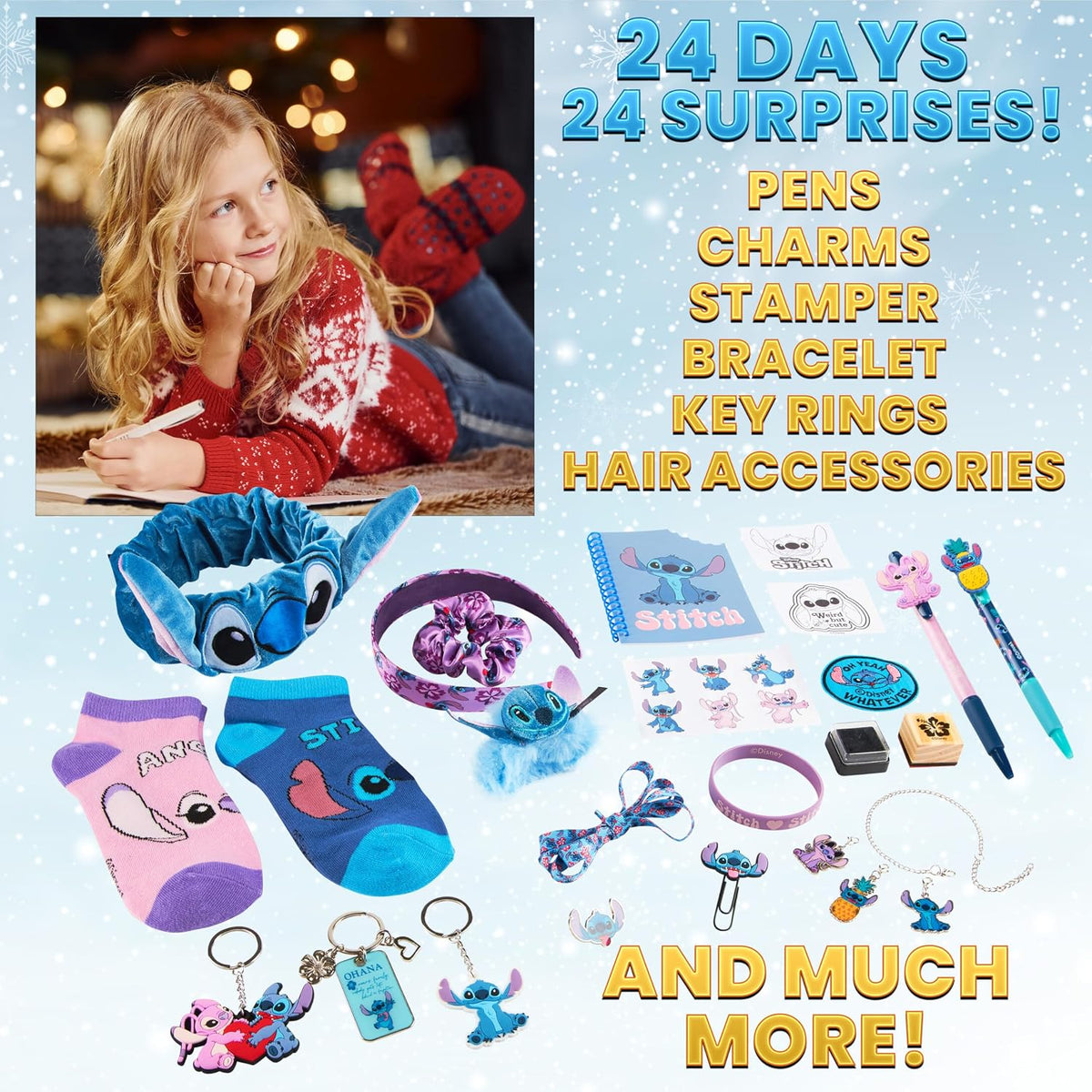 日英美直送 Disney Stitch Accessories Advent Calendar 聖誕倒數日曆 兒童款 聖誕快樂特輯 不參與$900免運 滿$900可加$25免運到順豐站/智能櫃 Christmas Advent Calendars 2026