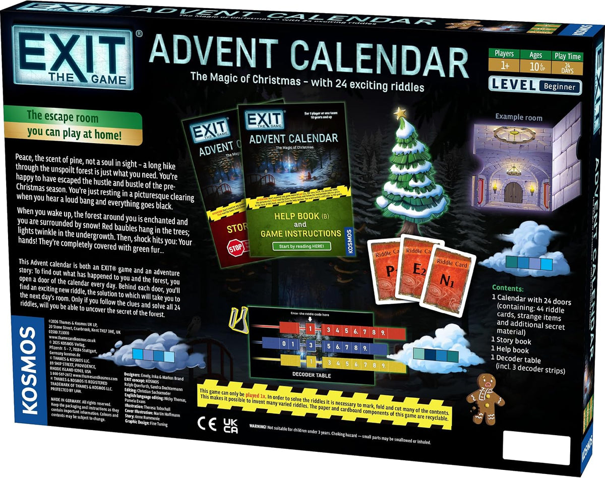 日英美直送 EXIT: The Game - The Magic of Christmas Advent Calendar 聖誕倒數日曆 兒童款 聖誕快樂特輯 不參與$900免運 滿$900可加$25免運到順豐站/智能櫃 Christmas Advent Calendars 2026