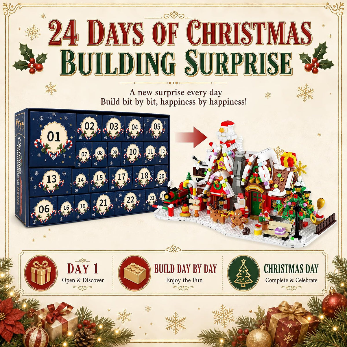 日英美直送 Christmas Gingerbread House Kit Advent Calendar 聖誕倒數日曆 大人款/兒童款 聖誕快樂特輯 不參與$900免運 滿$900可加$25免運到順豐站/智能櫃 Christmas Advent Calendars 2026