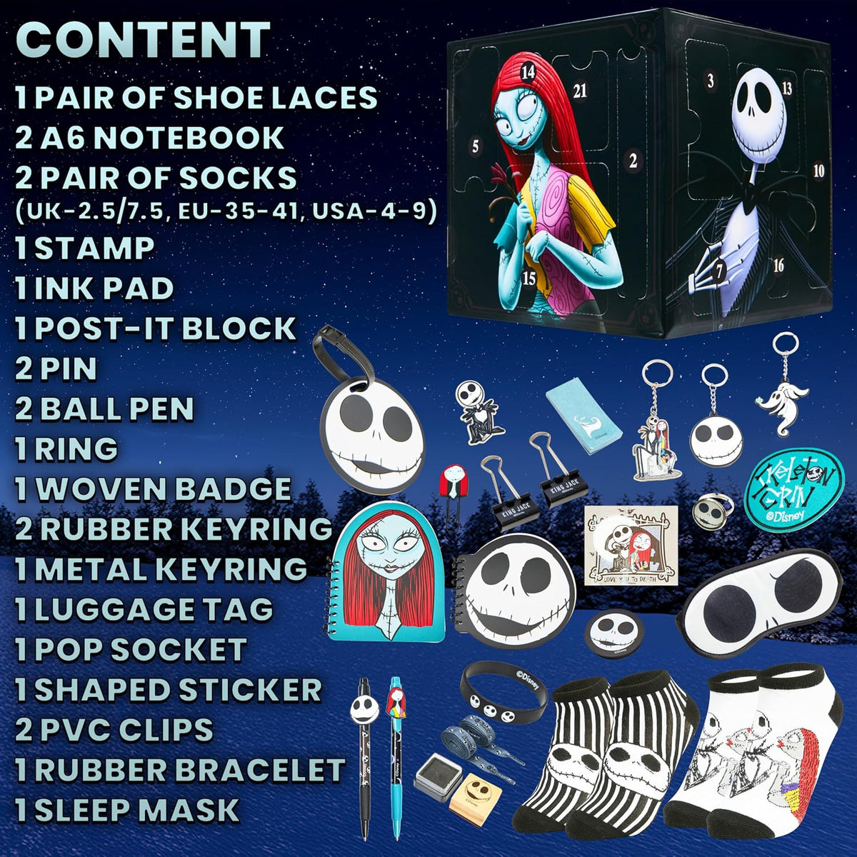 日英美直送 Disney The Nightmare Before Christmas Advent Calendar 聖誕倒數日曆 大人款/兒童款 聖誕快樂特輯 不參與$900免運 滿$900可加$25免運到順豐站/智能櫃 Christmas Advent Calendars 2026