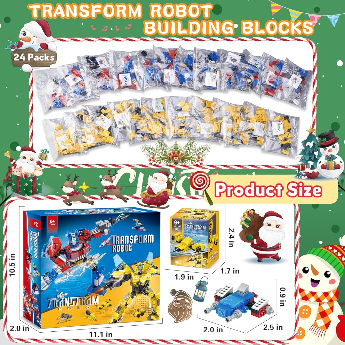 英美直送 Transform Robot Building Blocks 聖誕倒數日曆 兒童款 聖誕快樂特輯 聖誕倒數日曆A 不參與$900免運 滿$900可加$25免運 Christmas Advent Calendars 2025