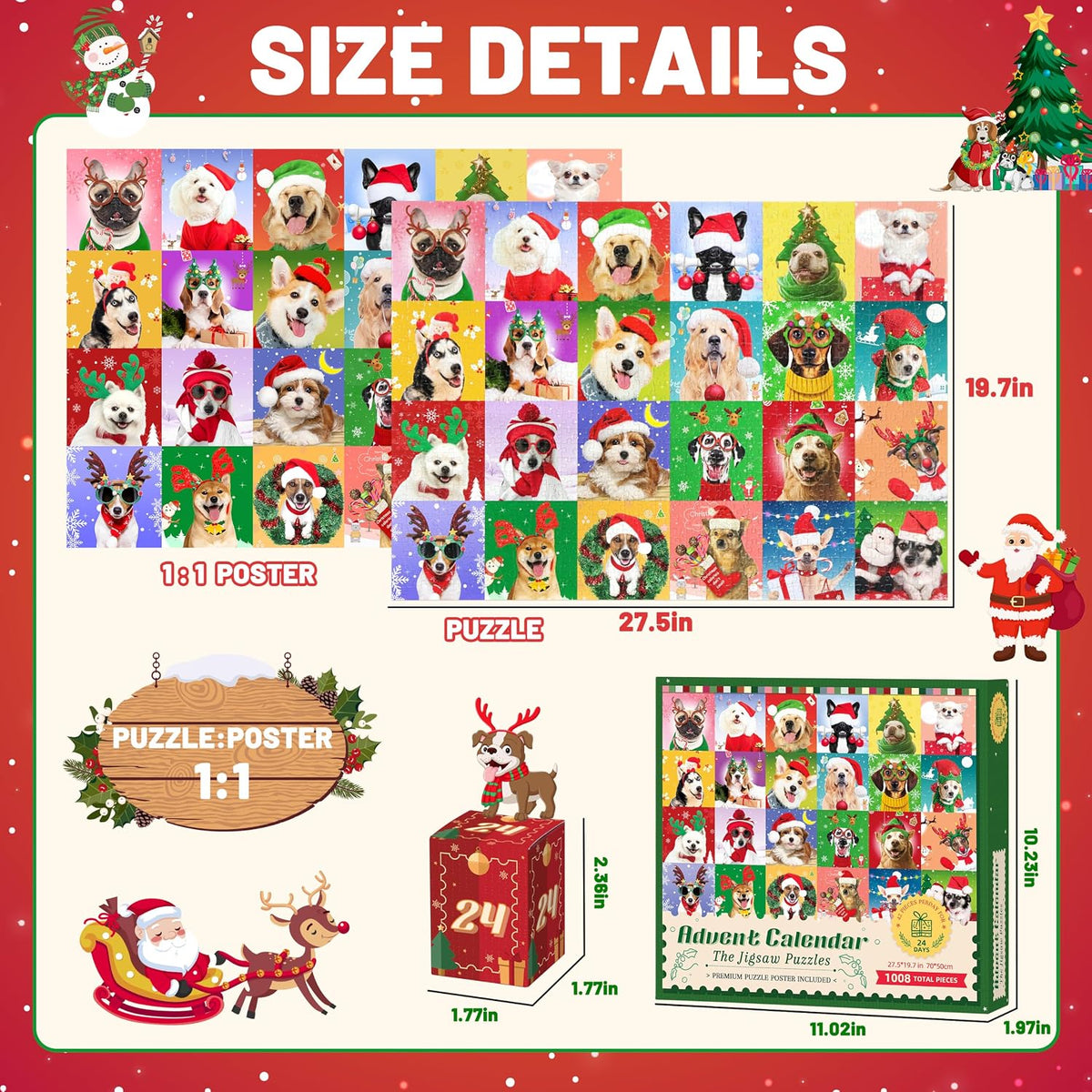 日英美直送 Dogs Puzzle Advent Calendar 聖誕倒數日曆 大人款/兒童款 聖誕快樂特輯 不參與$900免運 滿$900可加$25免運到順豐站/智能櫃 Christmas Advent Calendars 2026