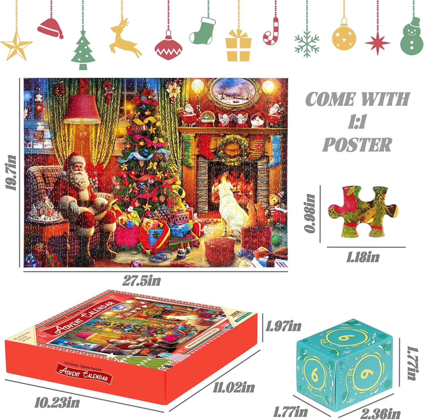 英美直送 Jigsaw Puzzles Fireplace 聖誕倒數日曆 大人款/兒童款 聖誕快樂特輯 聖誕倒數日曆A 不參與$900免運 滿$900可加$25免運 Christmas Advent Calendars 2025