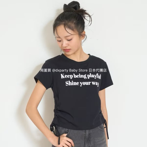 Lovetoxic Japanese Children's Clothing Waisted Short Top 140-170cm Girls Summer TOPS 