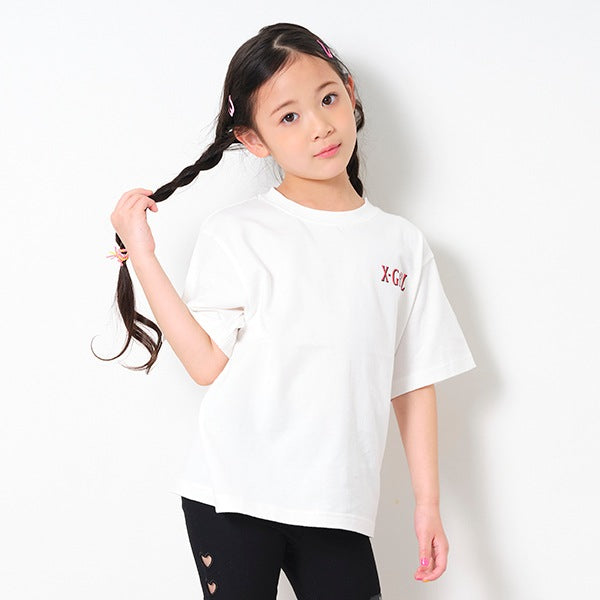 日本童裝 X-girl 豹紋LOGO背面印花上衣 80-140cm 女童款 夏季 TOPS