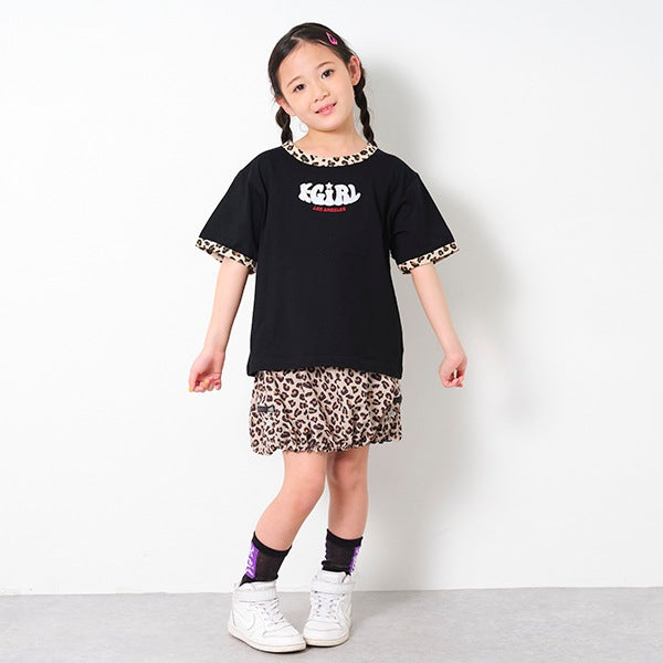 日本童裝 X-girl 豹紋LOGO上衣 90-140cm 女童款 夏季 TOPS