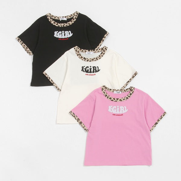 日本童裝 X-girl 豹紋LOGO上衣 90-140cm 女童款 夏季 TOPS