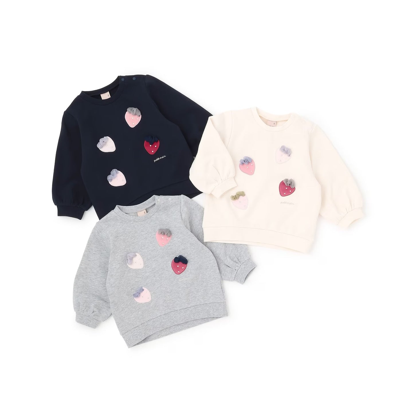 日本童裝 pe#main 士多啤梨圖案衛衣 80-130cm 女童款 冬季 TOPS