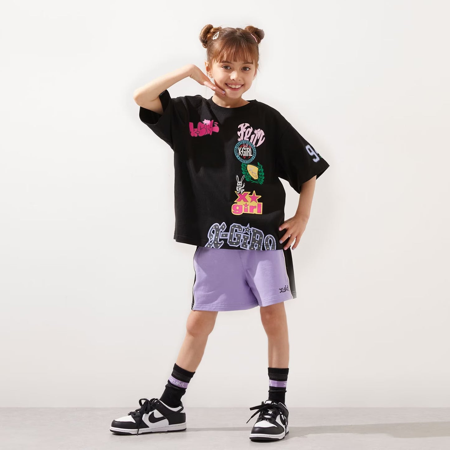 日本童裝 X-girl Stages 印花運動短褲 90-140cm 女童款 夏季 PANTS