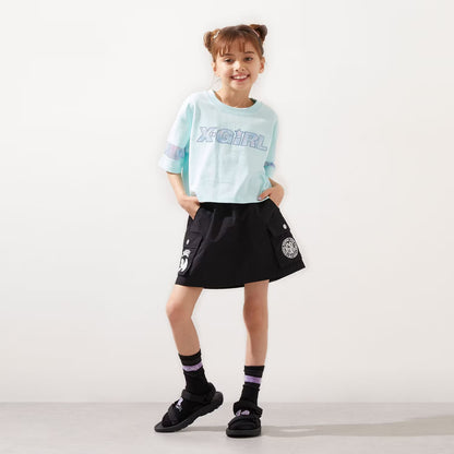日本童裝 X-girl Stages 刺繡工裝裙 100-140cm 女童款 夏季 SKIRTS
