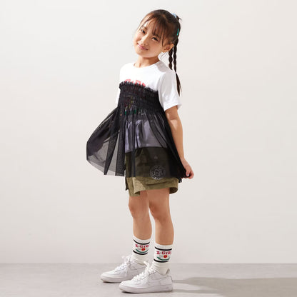 日本童裝 X-girl Stages 刺繡工裝裙 100-140cm 女童款 夏季 SKIRTS
