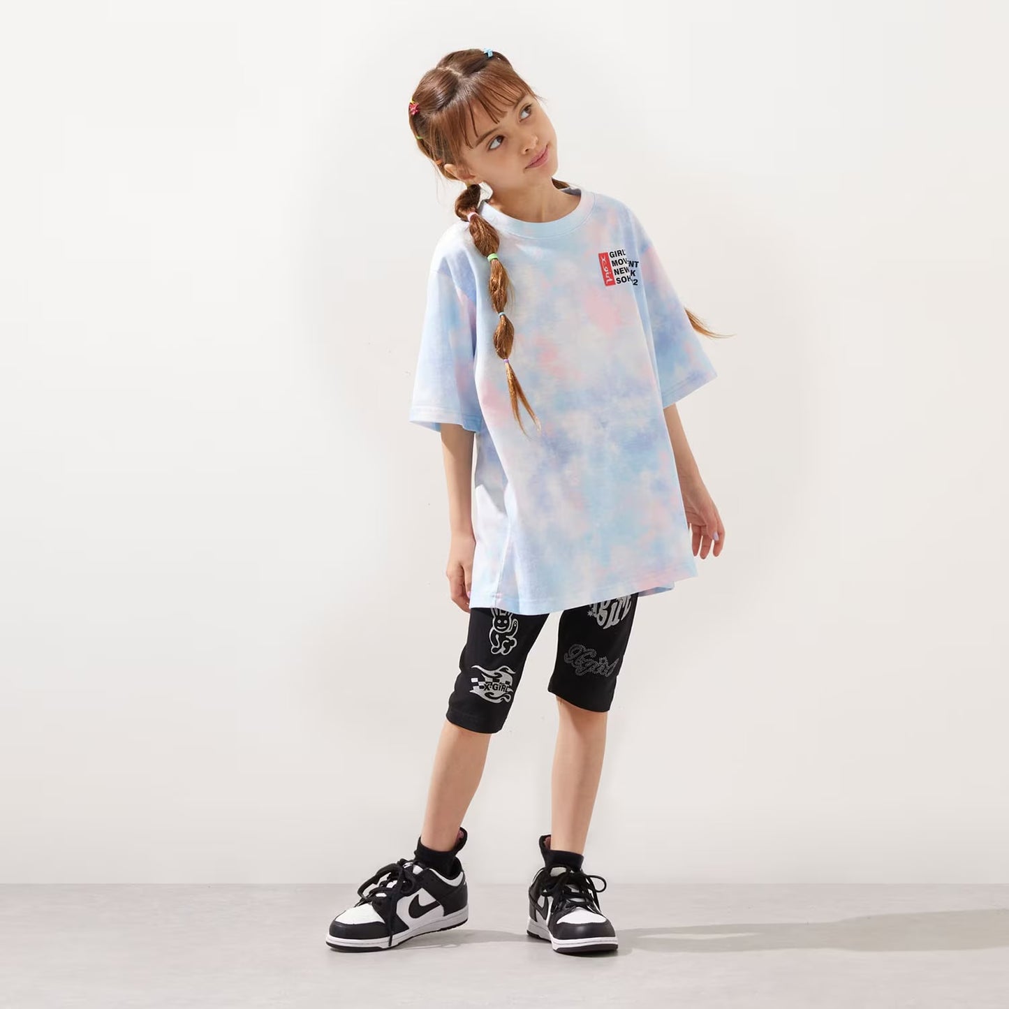 日本童裝 X-girl Stages 印花5分長緊身褲 80-140cm 女童款 夏季 PANTS