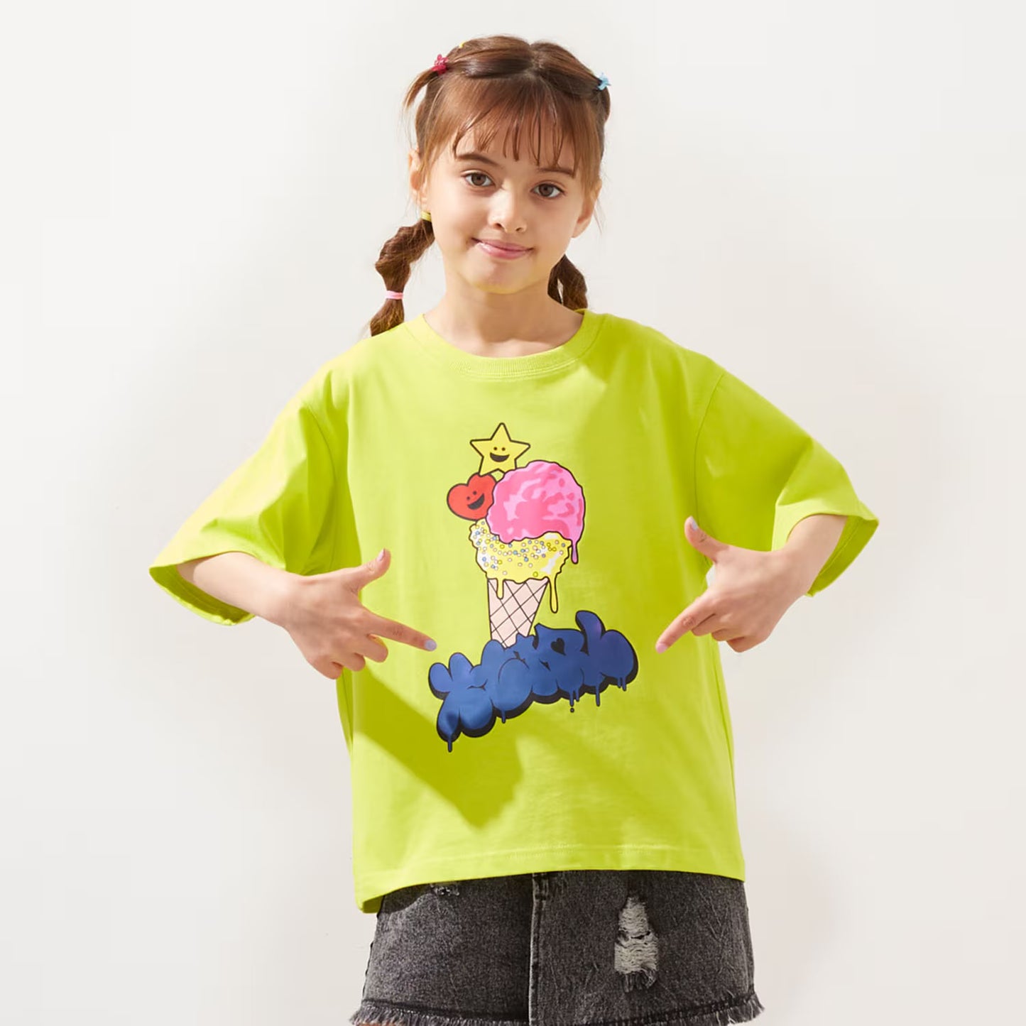 日本童裝 X-girl Stages 防UV 接觸冷感 變色印花短袖上衣 80-140cm 女童款 夏季 TOPS