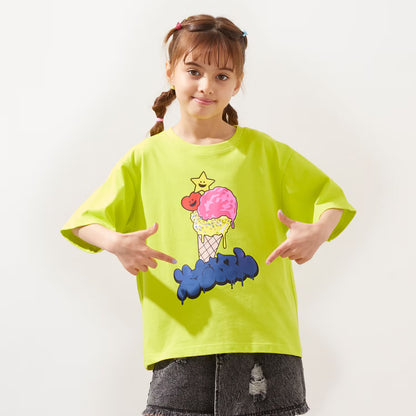 日本童裝 X-girl Stages 防UV 接觸冷感 變色印花短袖上衣 80-140cm 女童款 夏季 TOPS