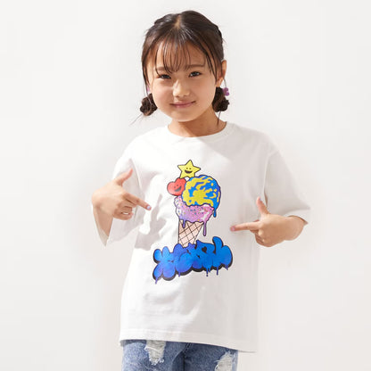 日本童裝 X-girl Stages 防UV 接觸冷感 變色印花短袖上衣 80-140cm 女童款 夏季 TOPS