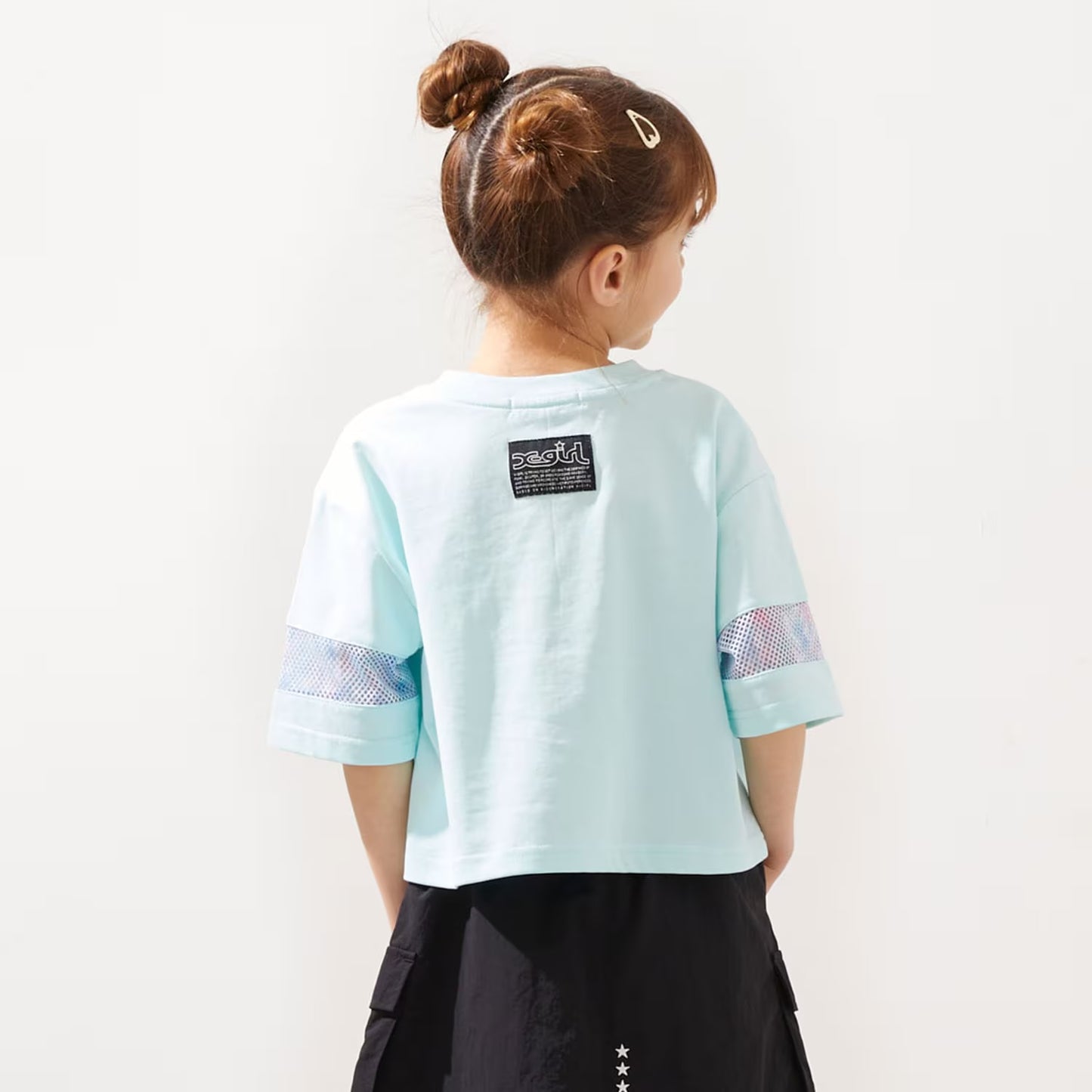 日本童裝 X-girl Stages 防UV 花紋網眼印花上衣 90-140cm 女童款 夏季 TOPS