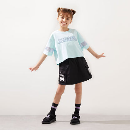 日本童裝 X-girl Stages 防UV 花紋網眼印花上衣 90-140cm 女童款 夏季 TOPS
