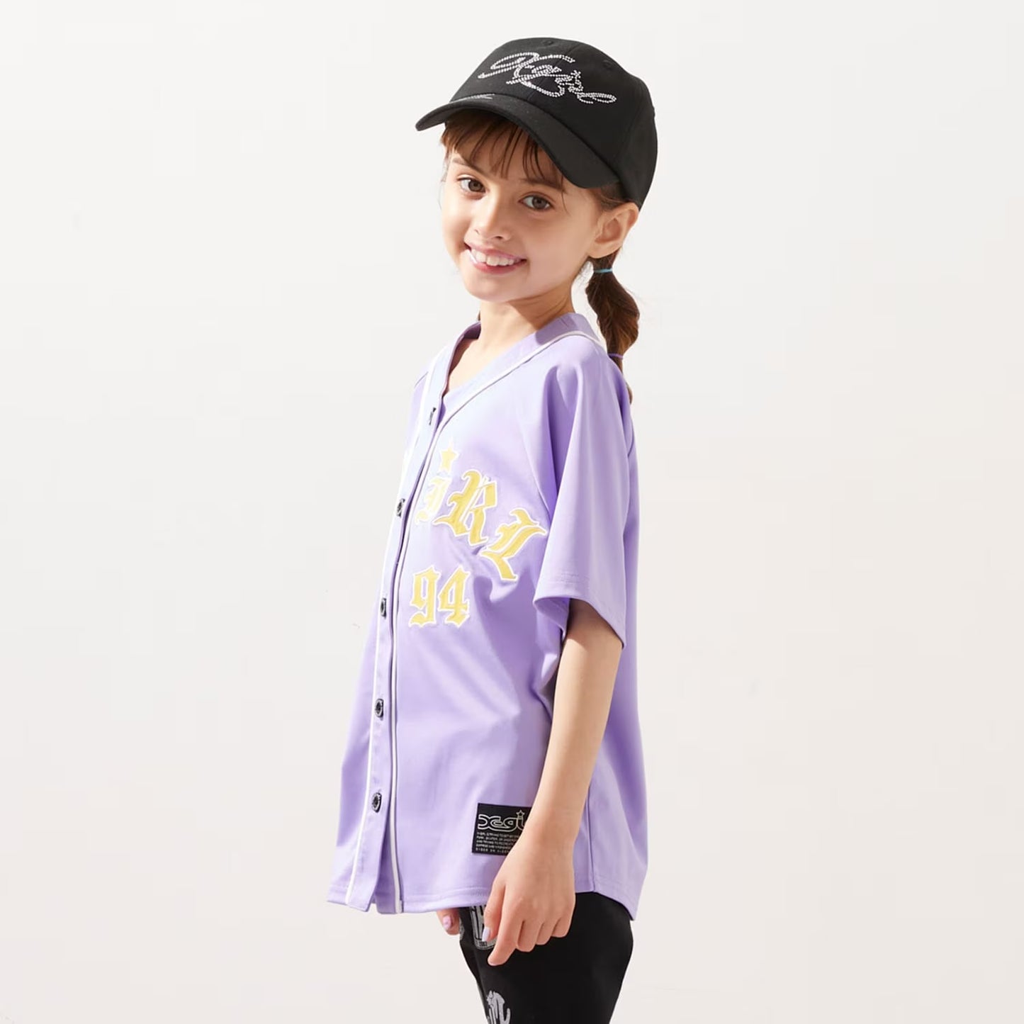 日本童裝 X-girl Stages 貼布LOGO刺繡棒球衫 90-140cm 女童款 夏季 TOPS
