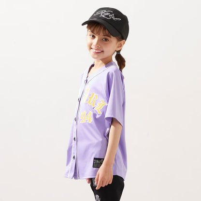 日本童裝 X-girl Stages 貼布LOGO刺繡棒球衫 90-140cm 女童款 夏季 TOPS