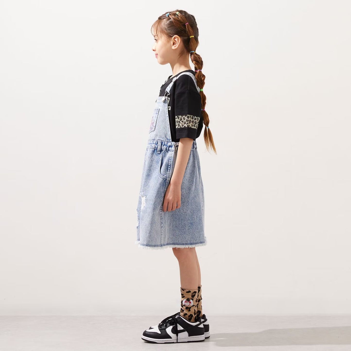 日本童裝 X-girl Stages 刺繡背帶連身裙 90-140cm 女童款 夏季 DRESSES