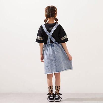 日本童裝 X-girl Stages 刺繡背帶連身裙 90-140cm 女童款 夏季 DRESSES