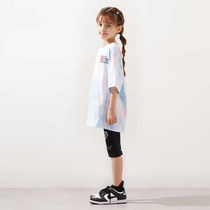 日本童裝 X-girl Stages 防UV 泡沫LOGO扎染印花連身裙 80-140cm 女童款 夏季 TOPS