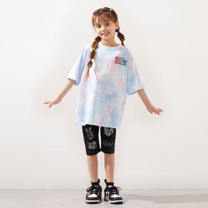 日本童裝 X-girl Stages 防UV 泡沫LOGO扎染印花連身裙 80-140cm 女童款 夏季 TOPS
