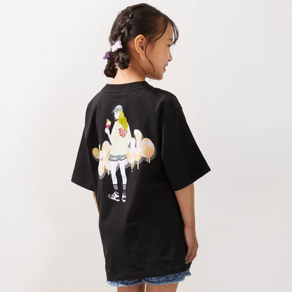日本童裝 X-girl Stages 防UV 接觸冷感 插圖背面印花連身裙 90-140cm 女童款 夏季 DRESSES