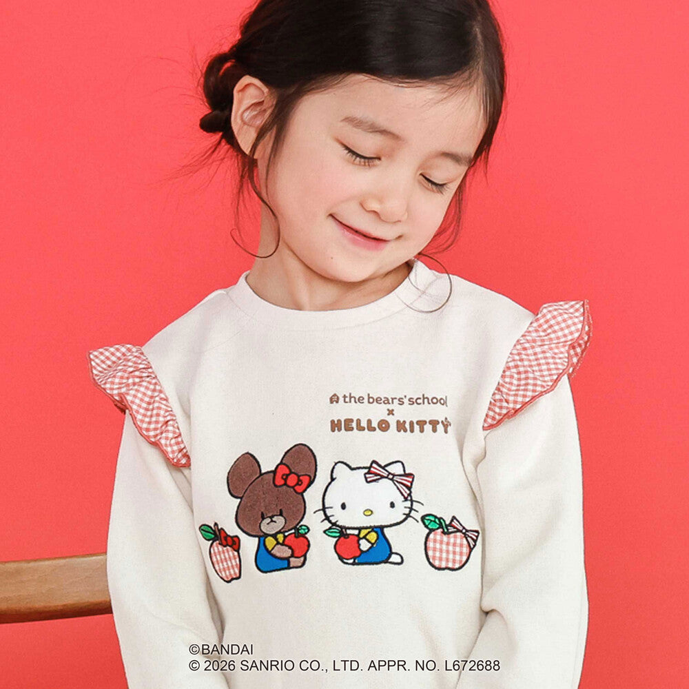 日本童裝 Slap Slip x Sanrio x 小熊學校 荷葉邊肩袖上衣 80-130cm 女童款 秋季 TOPS 其他品牌童裝 聖誕紅/新年紅