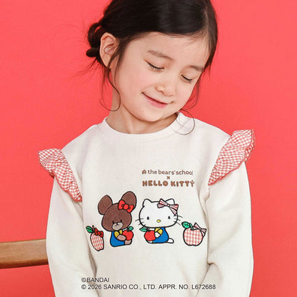 日本童裝 Slap Slip x Sanrio x 小熊學校 荷葉邊肩袖上衣 80-130cm 女童款 秋季 TOPS 其他品牌童裝 聖誕紅/新年紅