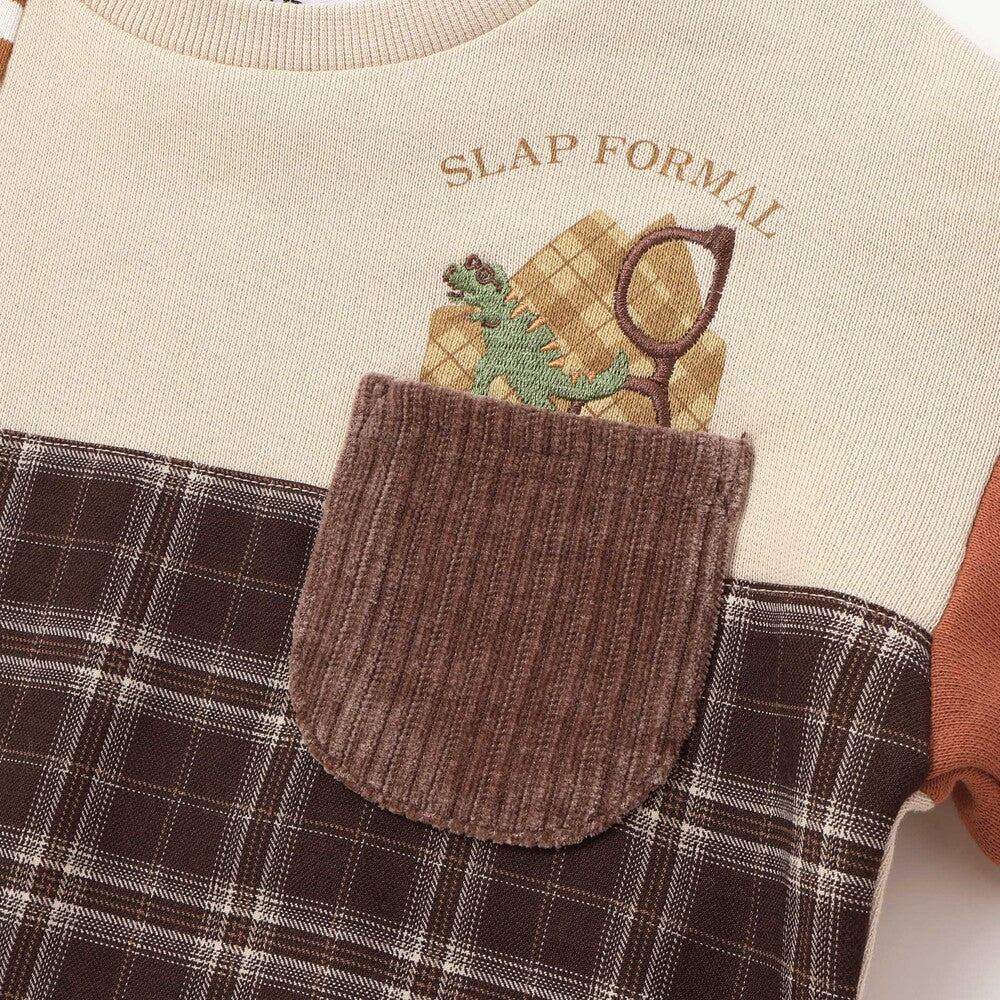 日本童裝  SLAP SLIP 拼接衛衣 80-130cm 男童款 冬季 TOPS