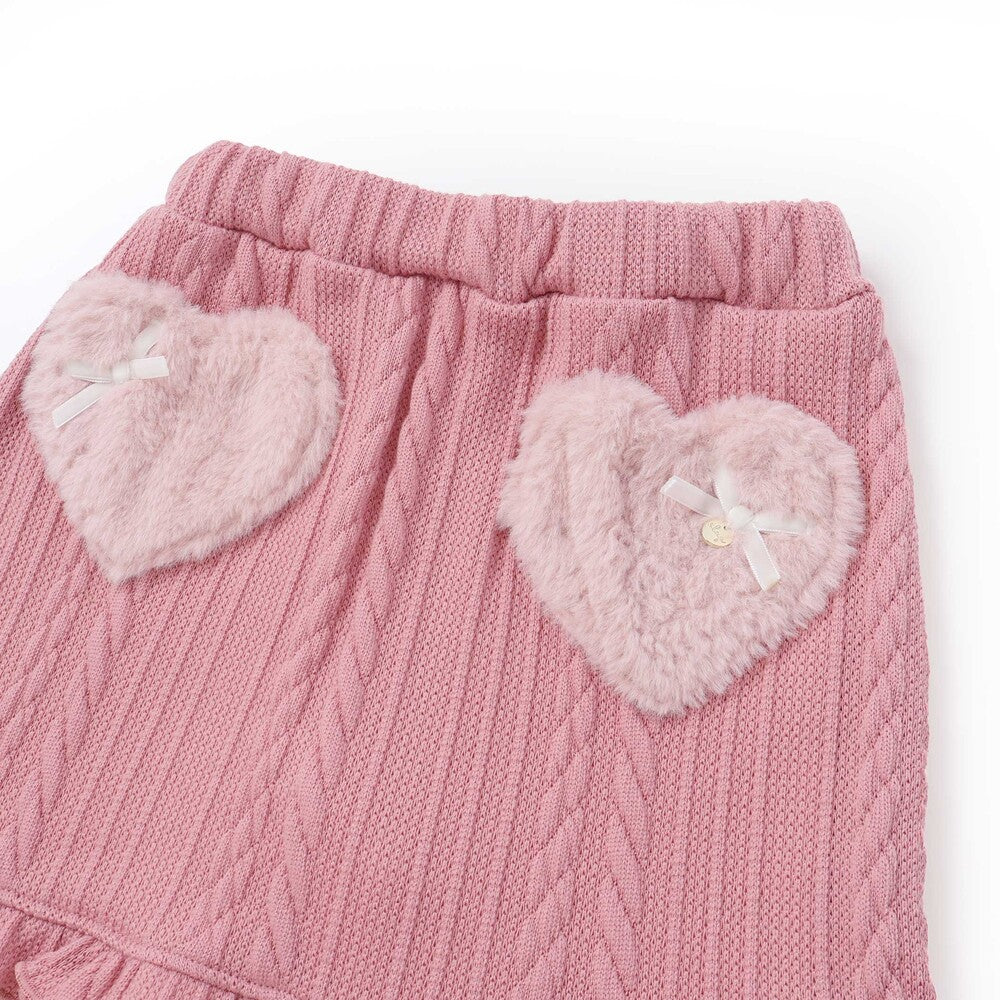 日本童裝  SLAP SLIP 假兩件毛毛口袋裙連褲 80-120cm 女童款 冬季  SKIRTS PANTS