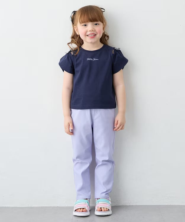 日本童裝 aF#a325 蝴蝶結露肩上衣 90-150cm 女童款 夏季  TOPS