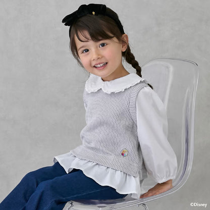 日本童裝 pe#main x Disney Frozen假兩件上衣 80-130cm 女童款 冬季 TOPS